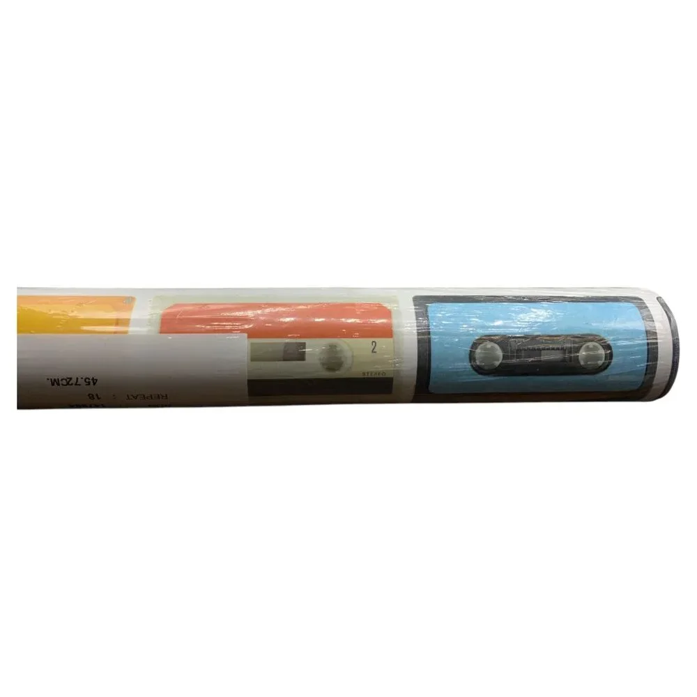 RoomMates Peel & Stick Wallpaper Cassette Tape Design 28.3 Sq. Ft.